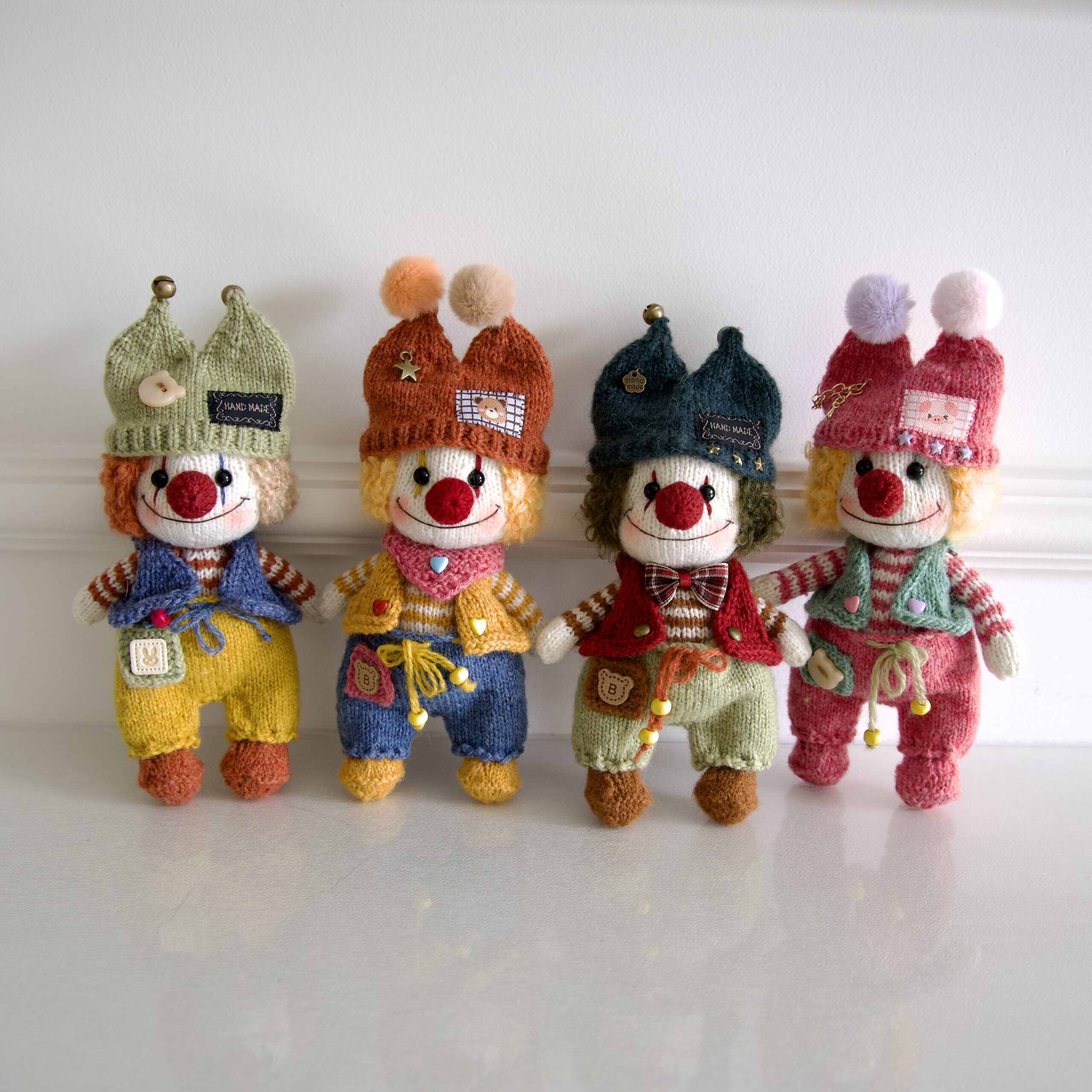 Colorful Crochet Clown Doll Collection – Handmade Cozy Companions