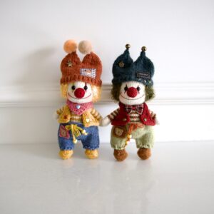 Cozy Crochet Clown Doll Duo – Handmade Matching Set