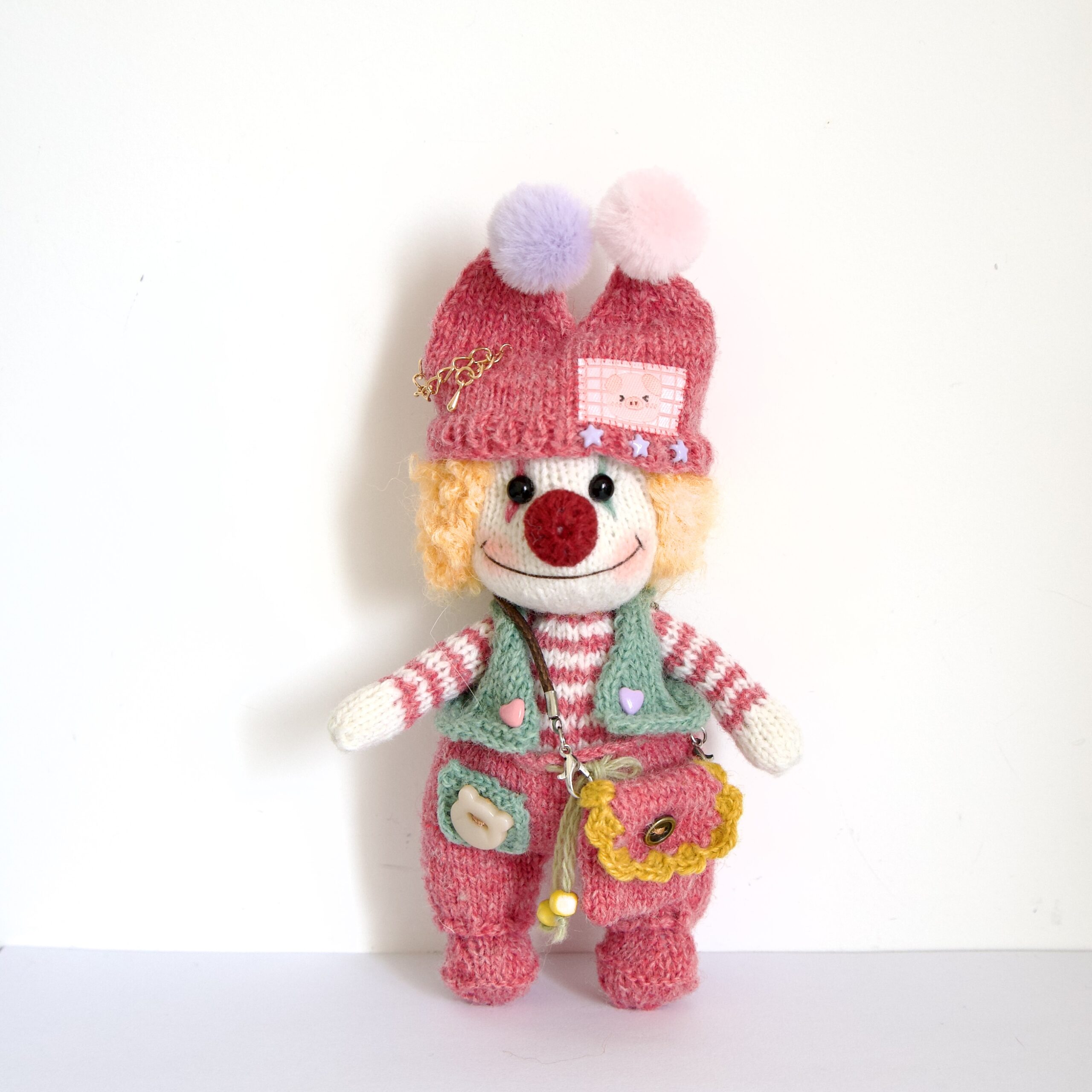 Handmade Crochet Clown Doll Plush – Cute Knitted Toy Gift - Image 5