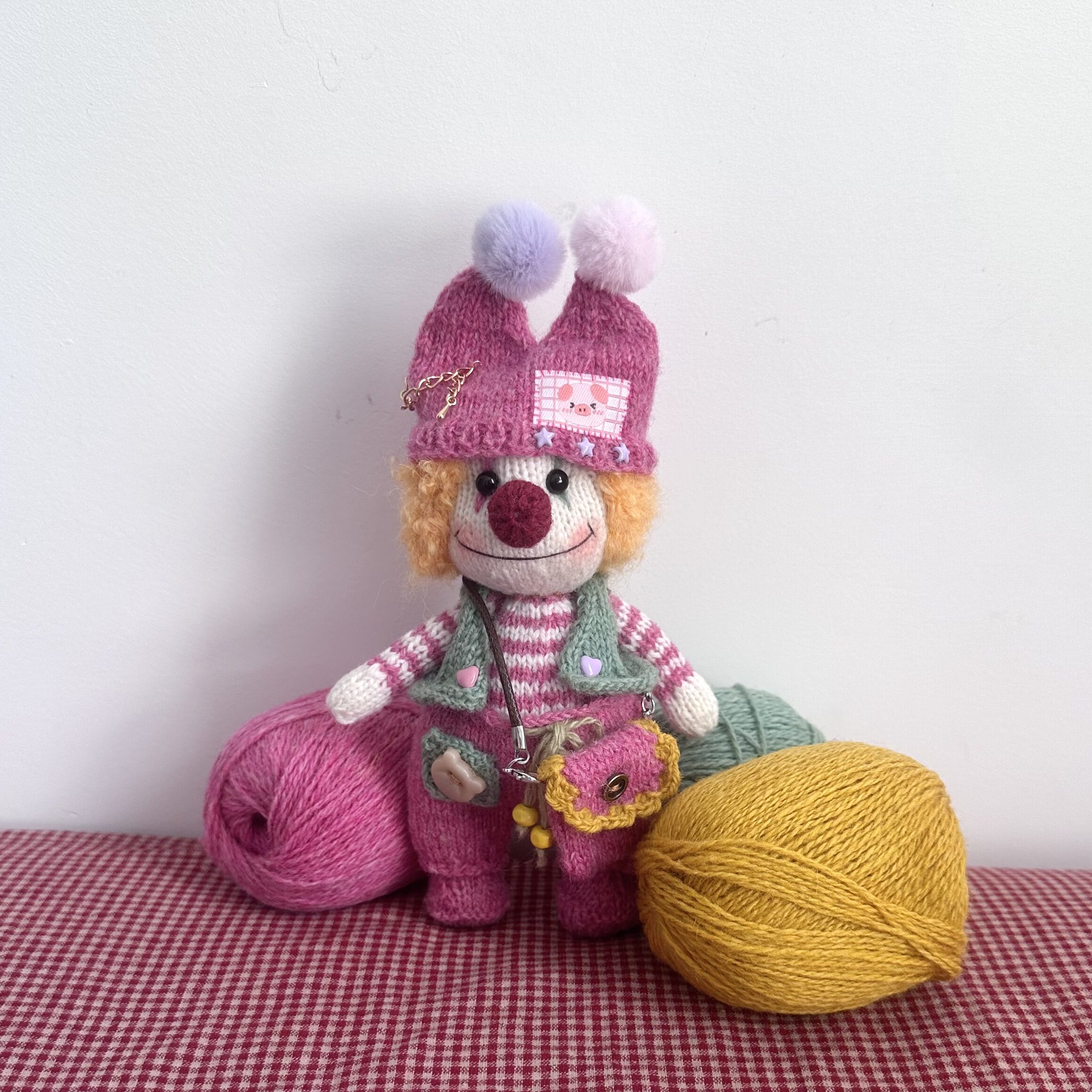 Handmade Crochet Clown Doll Plush – Cute Knitted Toy Gift - Image 2