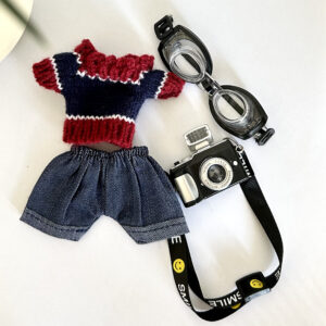 Handmade Photographer Sweater & Denim Outfit for Mr. Clown