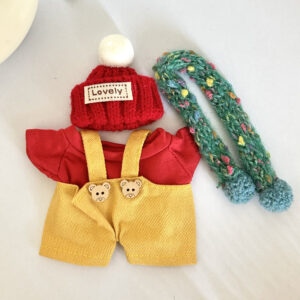 Handmade Holiday Cheer Clothing Set with Red Sweater and Yellow Overalls for Mr. Clown