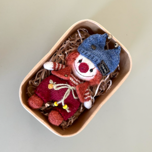 Cozy Crochet Clown Doll – Handmade Gift Box Edition (Red Outfit)