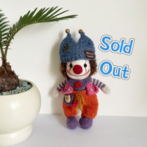 Mr. Clown Handmade Knitted Plushie Toy – Cute Amigurumi Art Toy Gift
