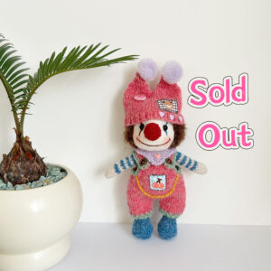 Mr. Clown Plushie Toy Handmade – Knitted Amigurumi