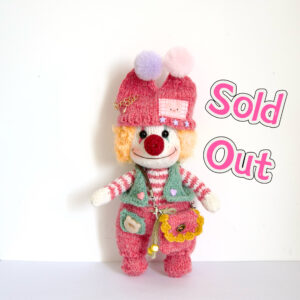 Handmade Crochet Clown Doll Plush – Cute Knitted Toy Gift