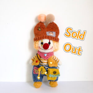 Handmade Knitted Clown Doll Plush Toy – Cute Crochet Amigurumi Gift
