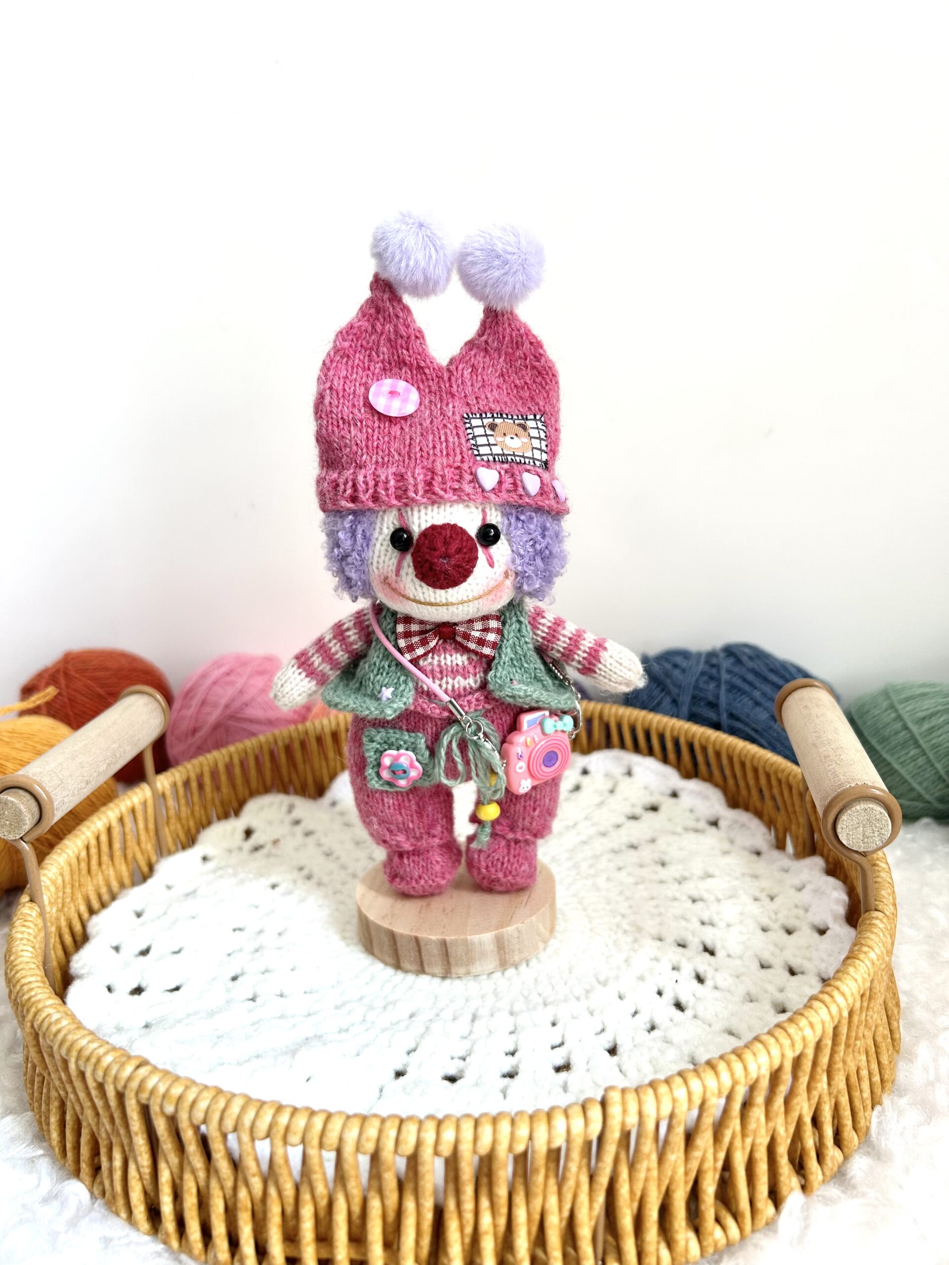 Mr. Clown Amigurumi Doll – Handmade Healing Plush Gift - Image 3