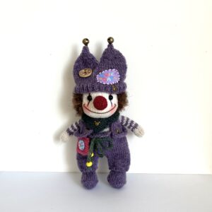 Mr. Clown Handmade Knitted Plushie Toy – Cute Amigurumi Art Toy Gift
