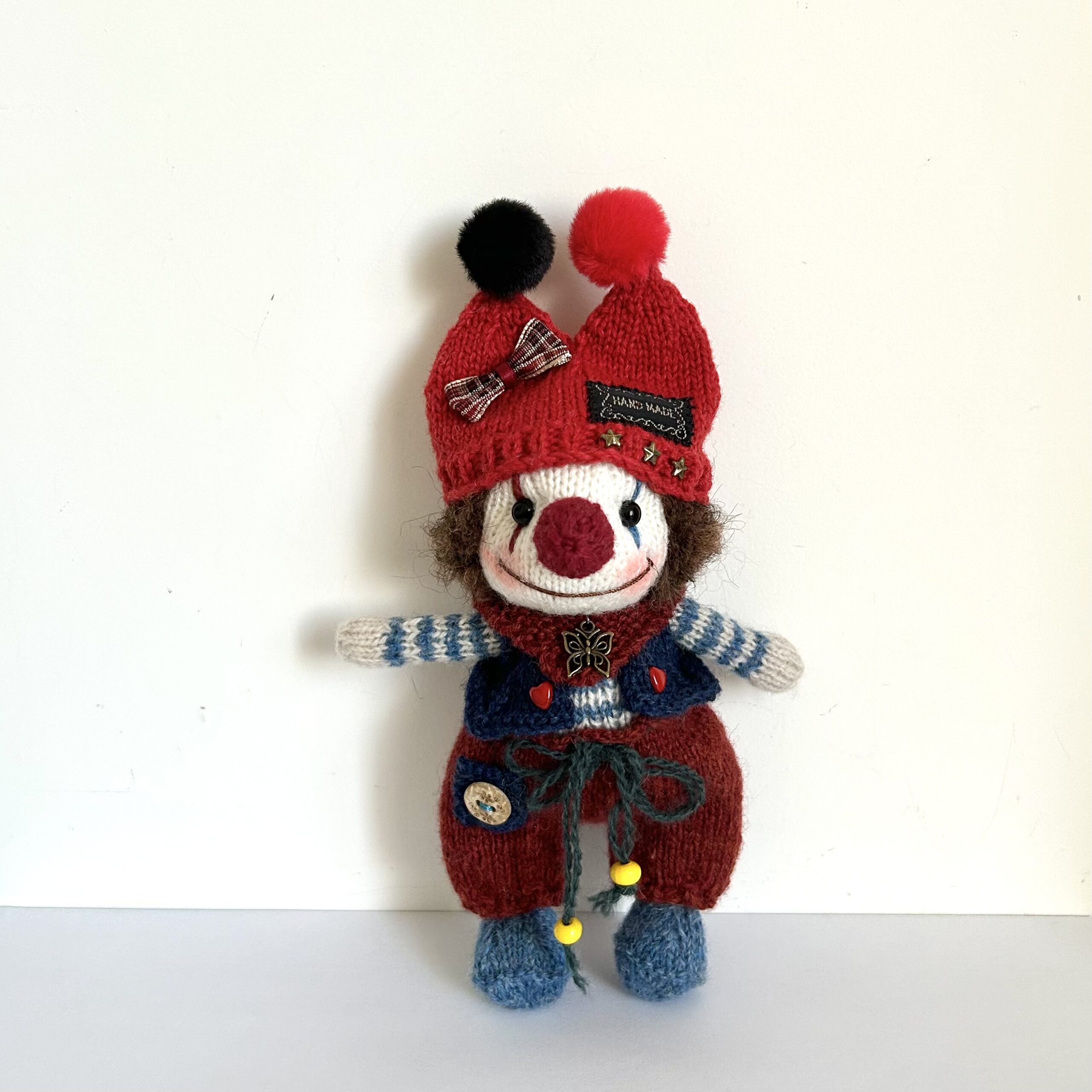 Mr. Clown Plushie Toy Handmade – Knitted Amigurumi