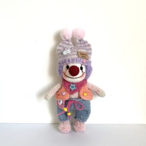 Mr. Clown Knitted Plush Toy – Handmade Amigurumi Art toy Gift