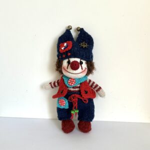 Cute Mr. Clown Handmade Knitted Plush Toy – Amigurumi Art toy Gift