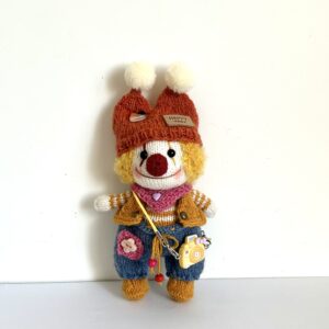Knitted Mr. Clown Plushie Toy – Handmade Amigurumi Arttoy Gift & Collectors