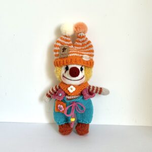 Mr. Clown Handmade Knitted Amigurumi Plush Toy – Unique Arttoy Gift