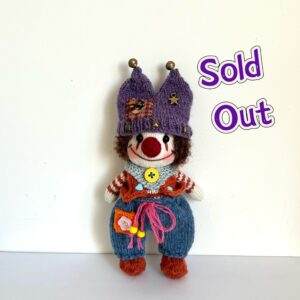 Handmade Mr. Clown Plush Toy – Knitted Amigurumi Art toy Gift