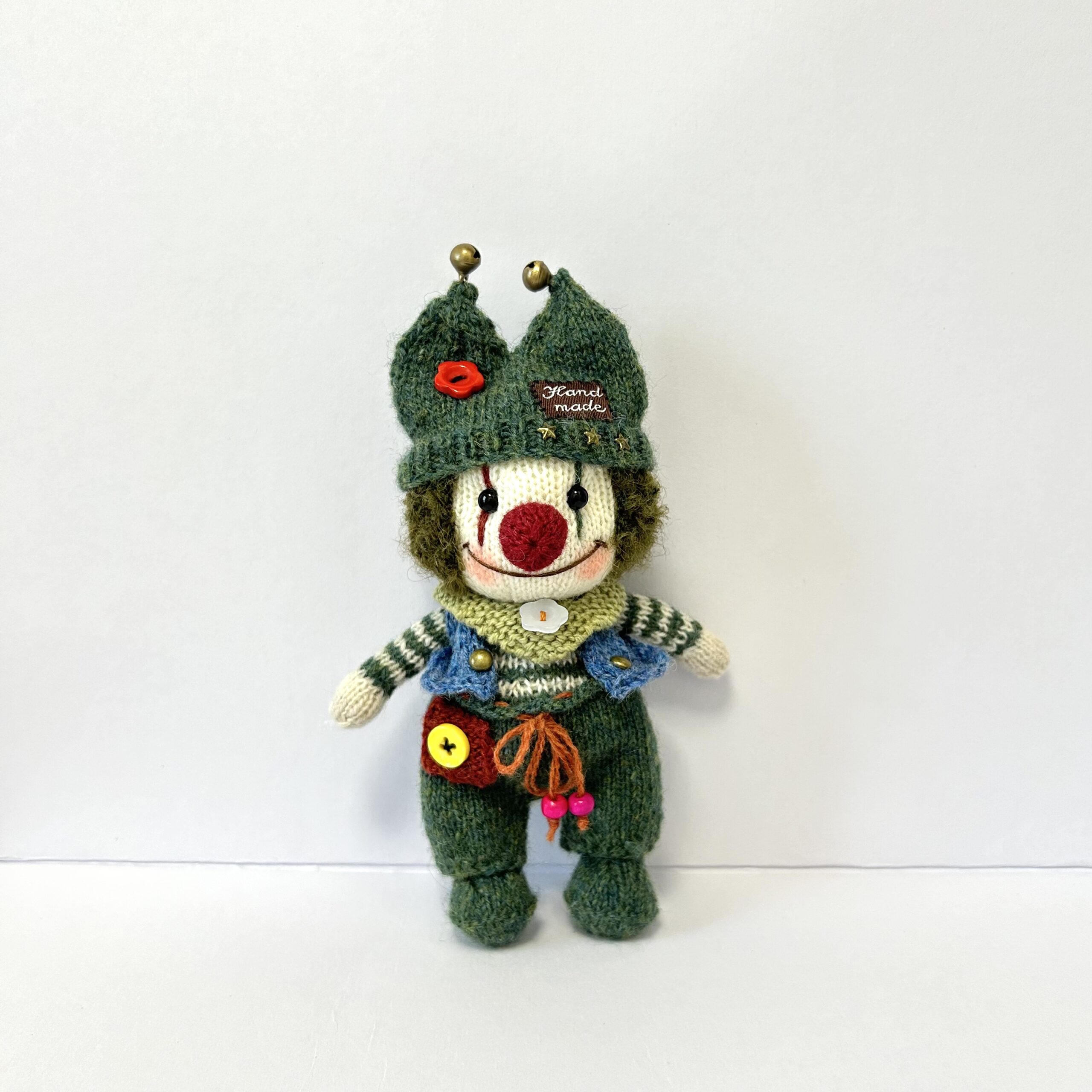 Mr. Clown Amigurumi Plushie – Handmade Knitted Art Toy Gift for Collector