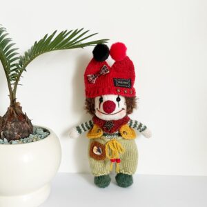 Mr. Clown Amigurumi Plushie – Handmade Knitted Art Toy Gift for Collector