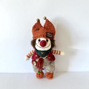 Mr. Clown Handmade Knitted Amigurumi Plush Toy – Unique Arttoy Gift