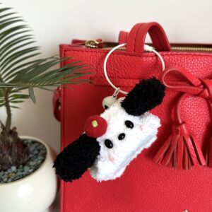 Handmade Crochet Puppy Bag Charm Cute Dog Keychain Accessory