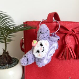Handmade Crochet Kawaii Swiss Roll Cake Plush Charm – Cute Bag Charm & Handcrafted Plush Keychain