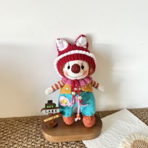Handmade Knitted Mr. Clown Doll โ Cute Amigurumi Plushie Toy, Kawaii Art Toy Gift for Doll Collectors
