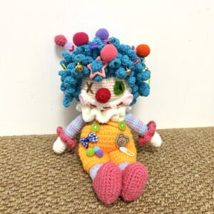 Handmade Cute Crochet Clown Toy Amigurumi Doll, Halloween Decor Unique Gift