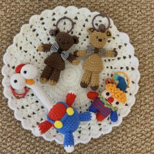 Handmade Crochet Mini Plush Toy Cute Amigurumi Doll Bag Charm Keychain